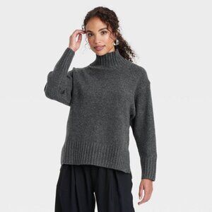 NWT Target Women's Cozy Knit Mock Turtleneck Pullover Sweater - A New Day